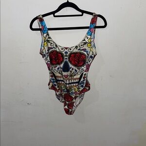 Colorful Skull Print One Piece